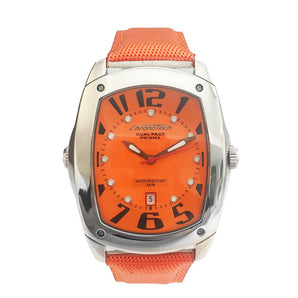 Chronotech Orange Leather Watch