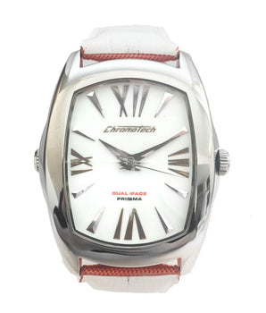 Chronotech Orange Leather Dress Watch