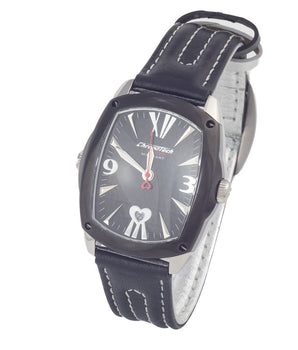 Chronotech Black Leather Dress Watch