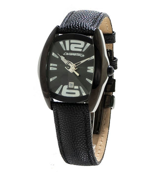 Chronotech Black Leather Dress Watch