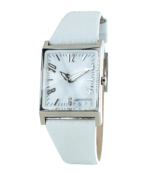 Chronotech White Leather Dress Watch