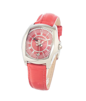 Chronotech Red Leather Dress Watch
