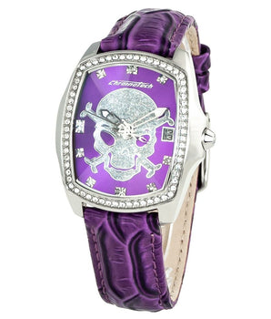 Chronotech Purple Leather Dress Watch