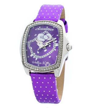 Chronotech Purple Leather Dress Watch