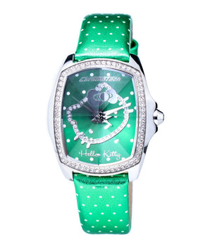 Chronotech Green Leather Dress Watch
