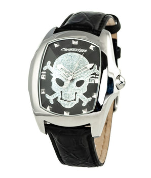 Chronotech Black Leather Dress Watch