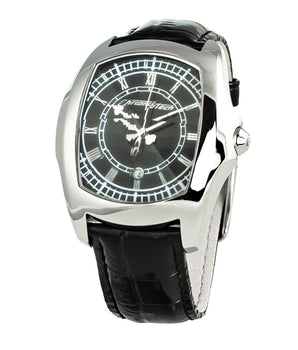 Chronotech Black Leather Dress Watch