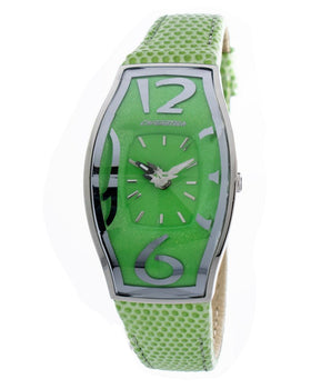Chronotech Green Leather Dress Watch