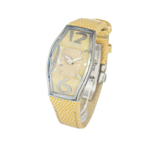 Chronotech Yellow Leather Watch