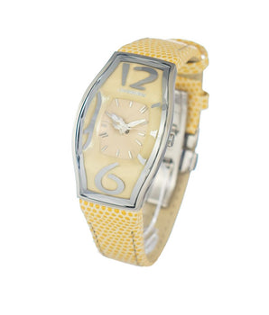 Chronotech Yellow Leather Dress Watch