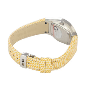 Chronotech Yellow Leather Watch