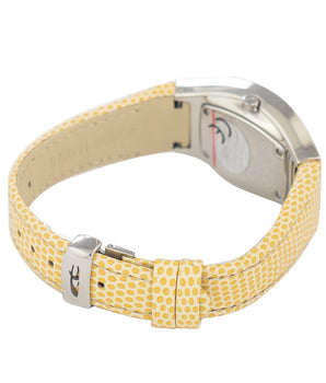 Chronotech Yellow Leather Dress Watch
