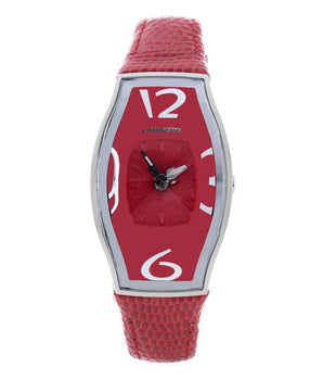 Chronotech Red Leather Dress Watch