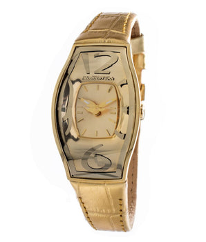 Chronotech Gold Leather Dress Watch
