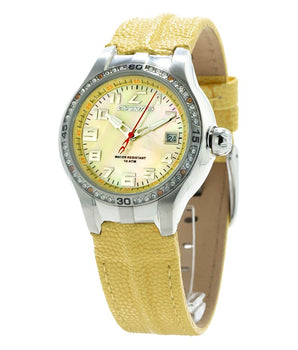 Chronotech Yellow Leather Dress Watch