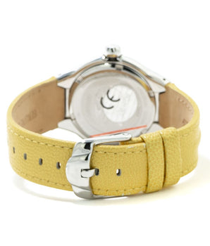 Chronotech Yellow Leather Dress Watch