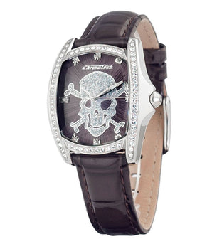 Chronotech Black Leather Dress Watch