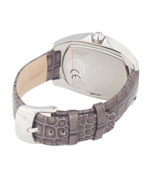 Chronotech Gray Leather Dress Watch