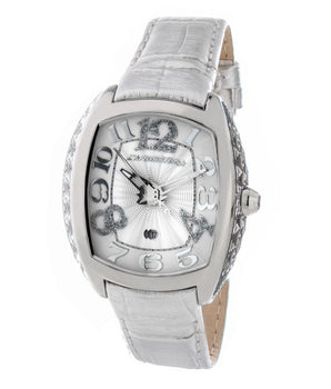 Chronotech Silver Leather Dress Watch