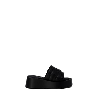 Furla Black Leather Slippers