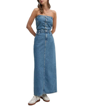 Calvin Klein Jeans Blue Cotton Long Dress