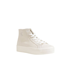 Calvin Klein Jeans Beige Suede Leather Platform Sneakers