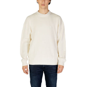 Suéter de algodón color crema de Calvin Klein Jeans
