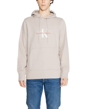 Calvin Klein Jeans Beige Recycled Cotton Hoodie