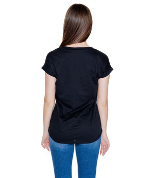 Vila Clothes Black Cotton T-Shirt