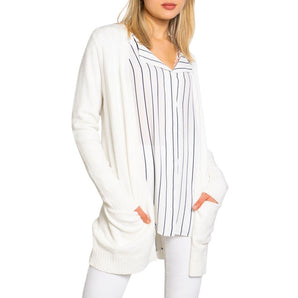 Vila Clothes White Viscose Cardigan