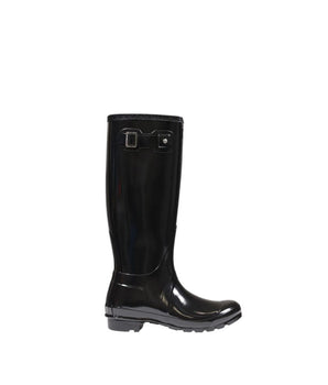 Hunter Black Recycled Polyester Ankle Boots