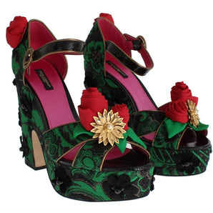 Dolce & Gabbana Enchanted Sicily Crystal Brocade Wedges Dolce & Gabbana 