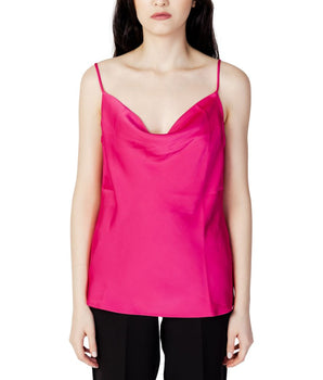 Vila Clothes Pink Polyester Tank Tops