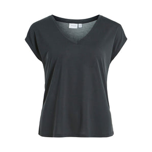 Vila Clothes Camiseta y tops de tencel negro