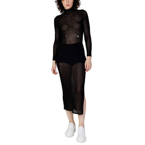 Calvin Klein Jeans Black Marabou Long