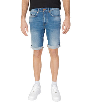 Gas Blue Cotton Bermuda Shorts