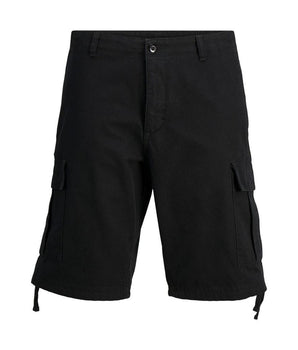 Jack Jones Black Cotton Bermuda Shorts