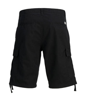 Jack Jones Black Cotton Bermuda Shorts