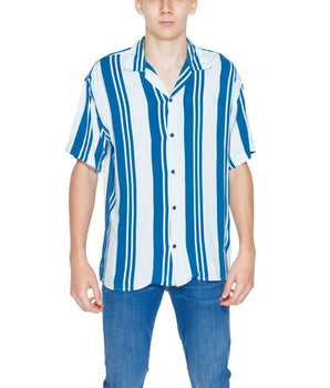 Jack Jones Blue Viscose Shortsleeve Shirt