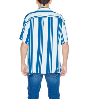 Jack Jones Blue Viscose Shortsleeve Shirt