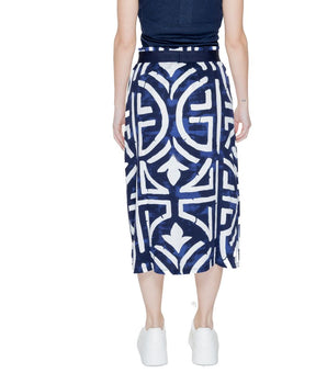 Street One Blue Viscose Long Skirt