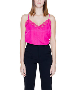 Vila Clothes Pink Viscose Tank Tops