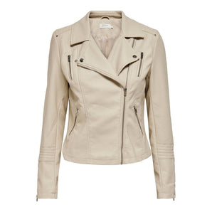 Only Beige Viscose Jackets &amp; Coat