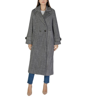 Vila Clothes Black Polyester Coat