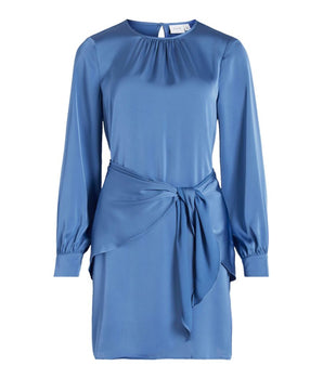 Vila Clothes Blue Recycled Polyester Short Dress