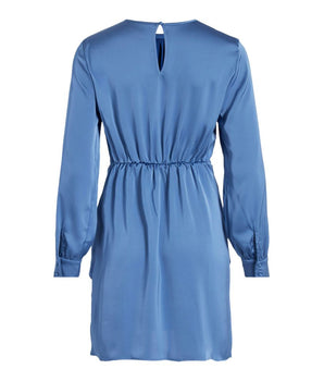 Vila Clothes Blue Recycled Polyester Short Dress