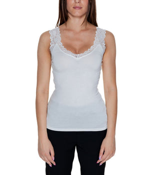 Vero Moda White Viscose Tank Tops