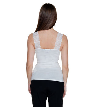 Vero Moda White Viscose Tank Tops