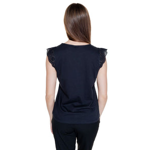 Camiseta y tops negros de algodón reciclado de Vero Moda