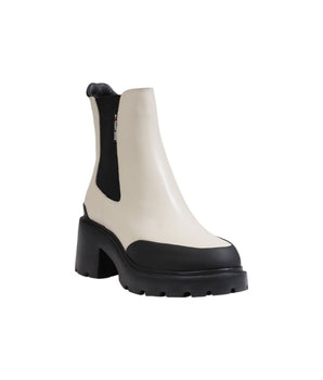 Tommy Hilfiger Jeans Beige Leather Ankle Boots